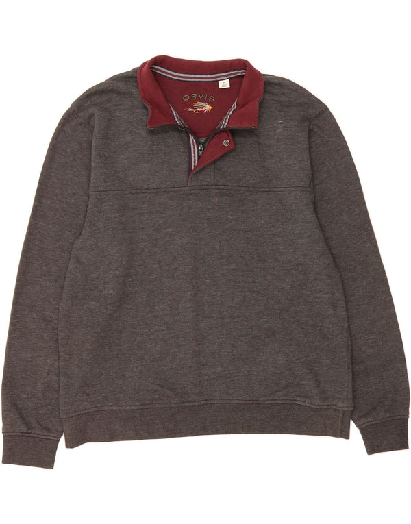 ORVIS Sweat-shirt col zippé homme XL gris coton