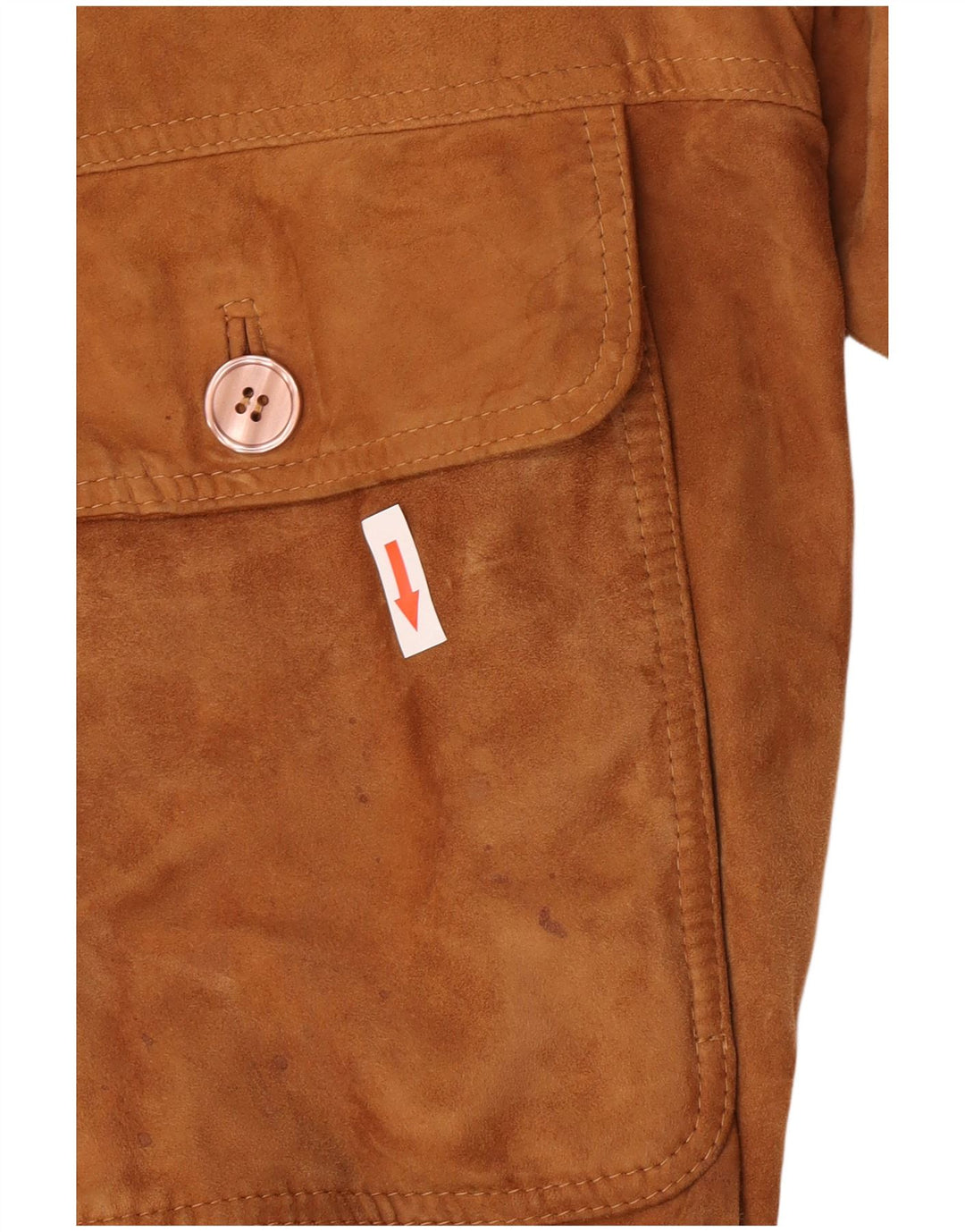 Veste Bomber En Daim Vintage Homme IT 52 XL Cuir Marron