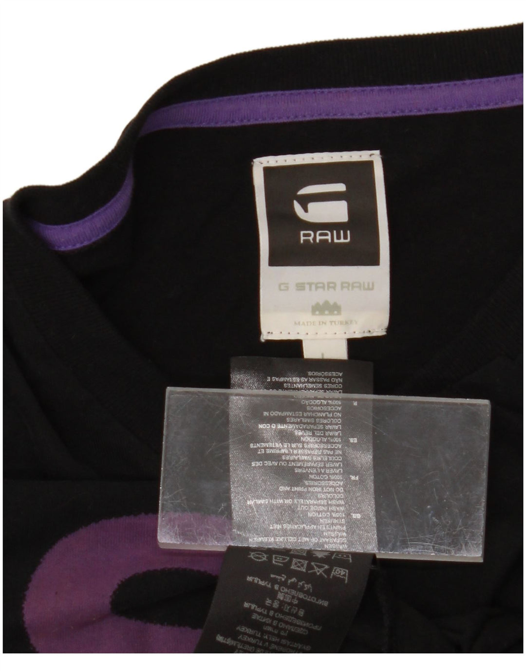 G-Star Haut graphique à manches longues pour hommes, grand coton noir