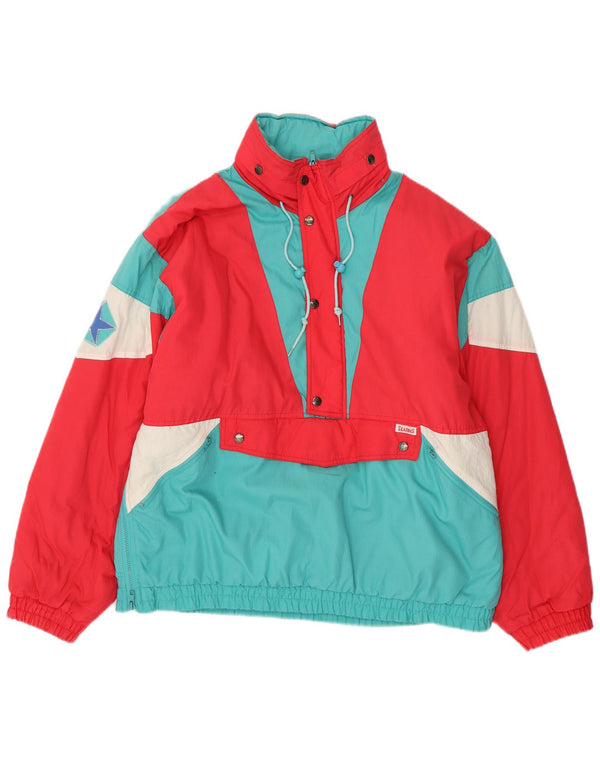 VINTAGE Veste Anorak à capuche surdimensionnée pour hommes UK 40 Grand colorblock bleu