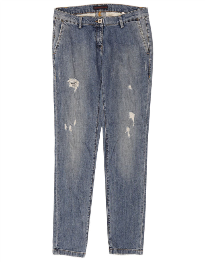 Trussardi Femme Jean Slim Effet Déchiré W26 L31 Bleu Polyester
