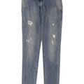 Trussardi Femme Jean Slim Effet Déchiré W26 L31 Bleu Polyester