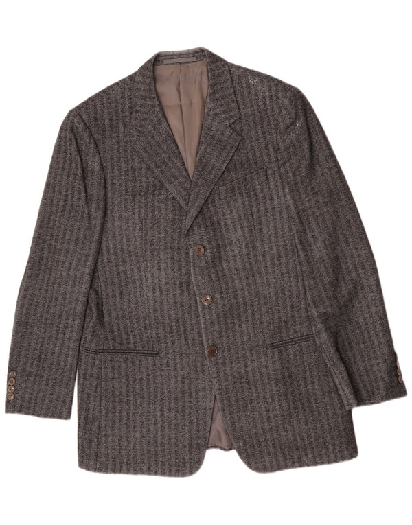 Armani Collezioni Veste Blazer 3 Boutons Homme IT 52 XL Gris Chevrons
