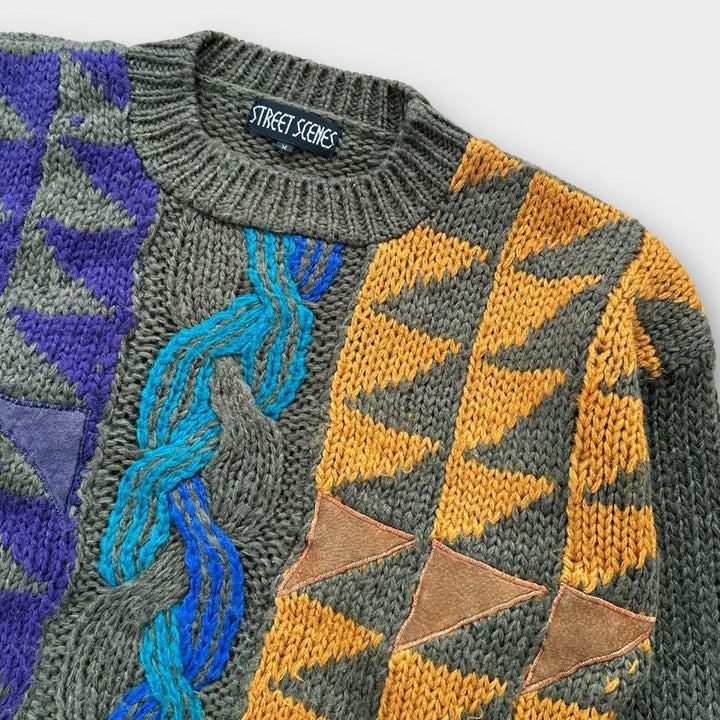 tricot à motifs vintage des années 90 - moyen