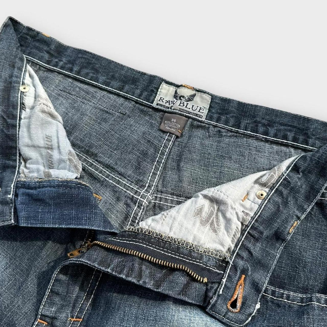 Jorts en denim bleu brut Y2K - taille 34