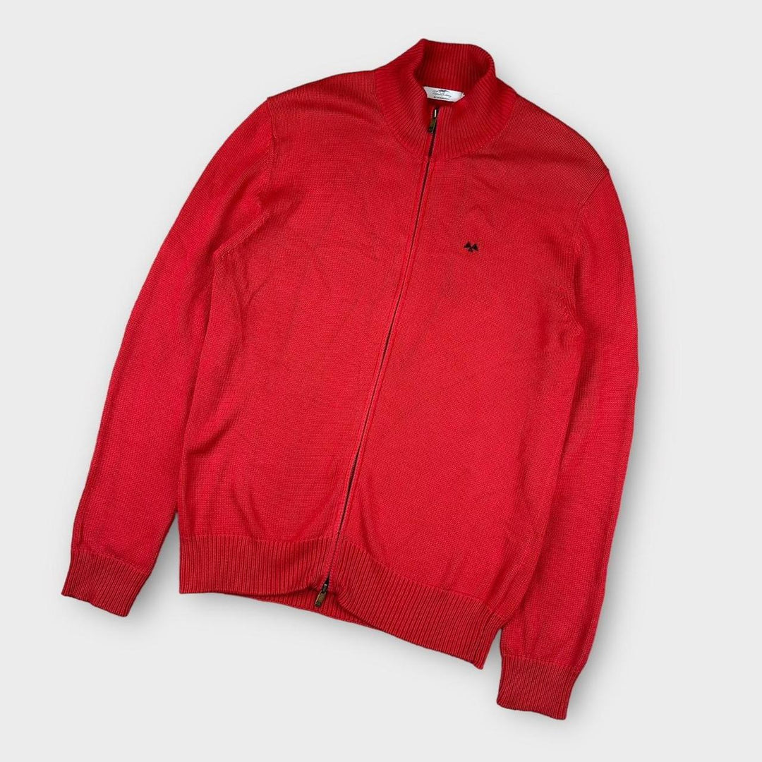 vintage Thomas Burberry zippé pull en tricot - XL
