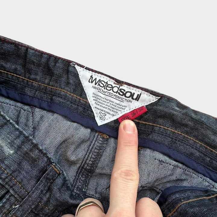 Jean en denim torsadé Y2K - 36x32