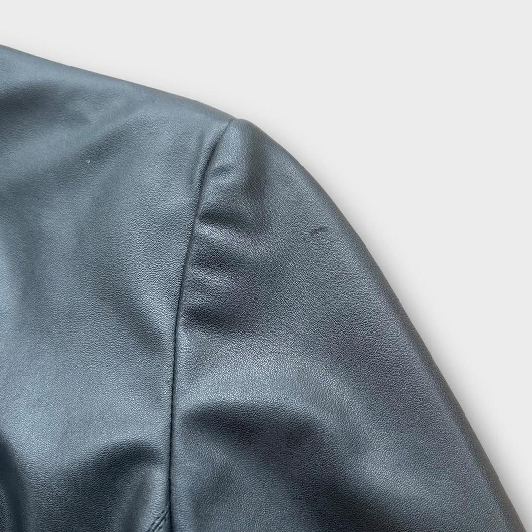 veste en cuir femme vintage Y2K - UK12