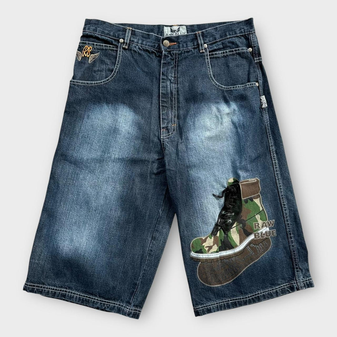 Jorts en denim bleu brut Y2K - taille 34
