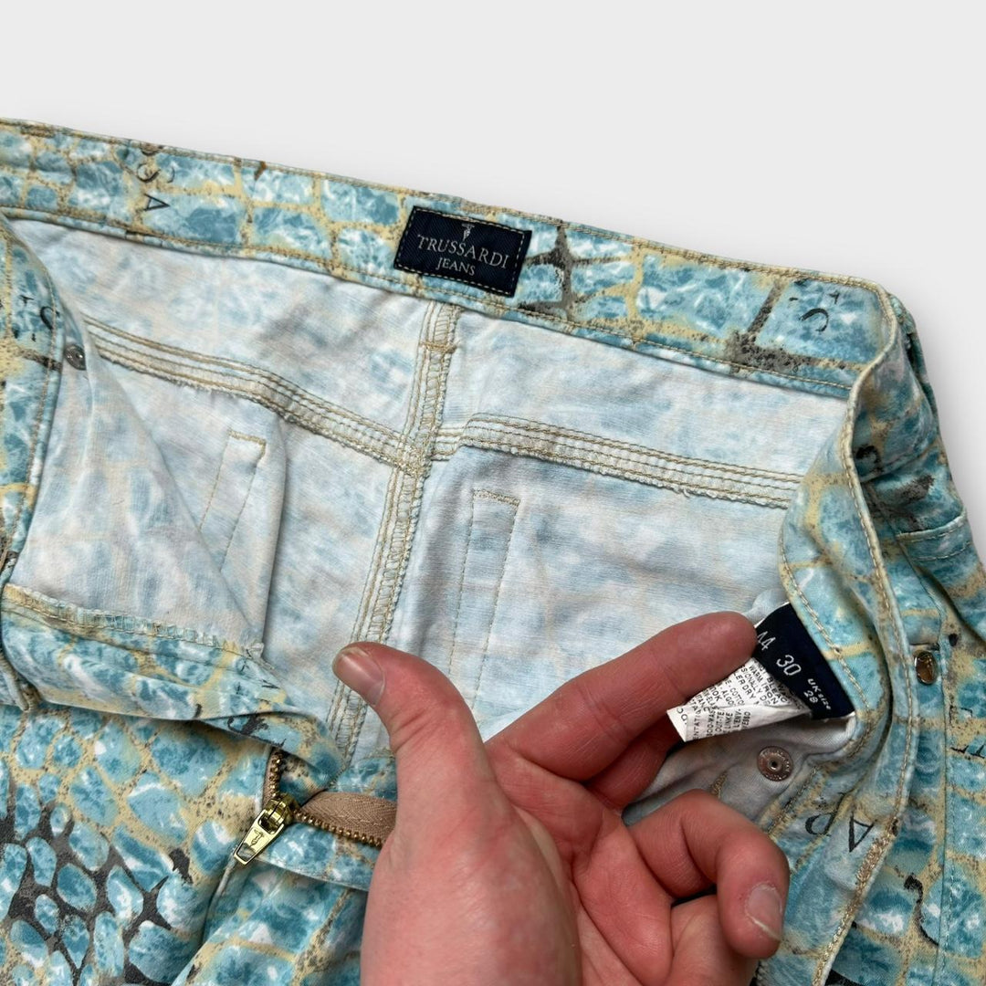 Pantalon vintage Trussardi imprimé crocodile