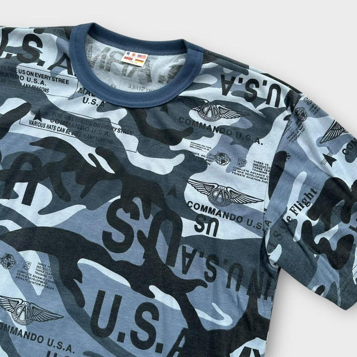 T-shirt graphique camouflage Y2K - XL
