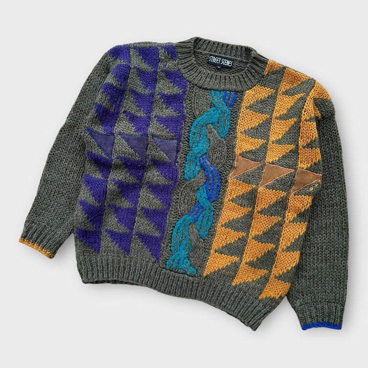 tricot à motifs vintage des années 90 - moyen