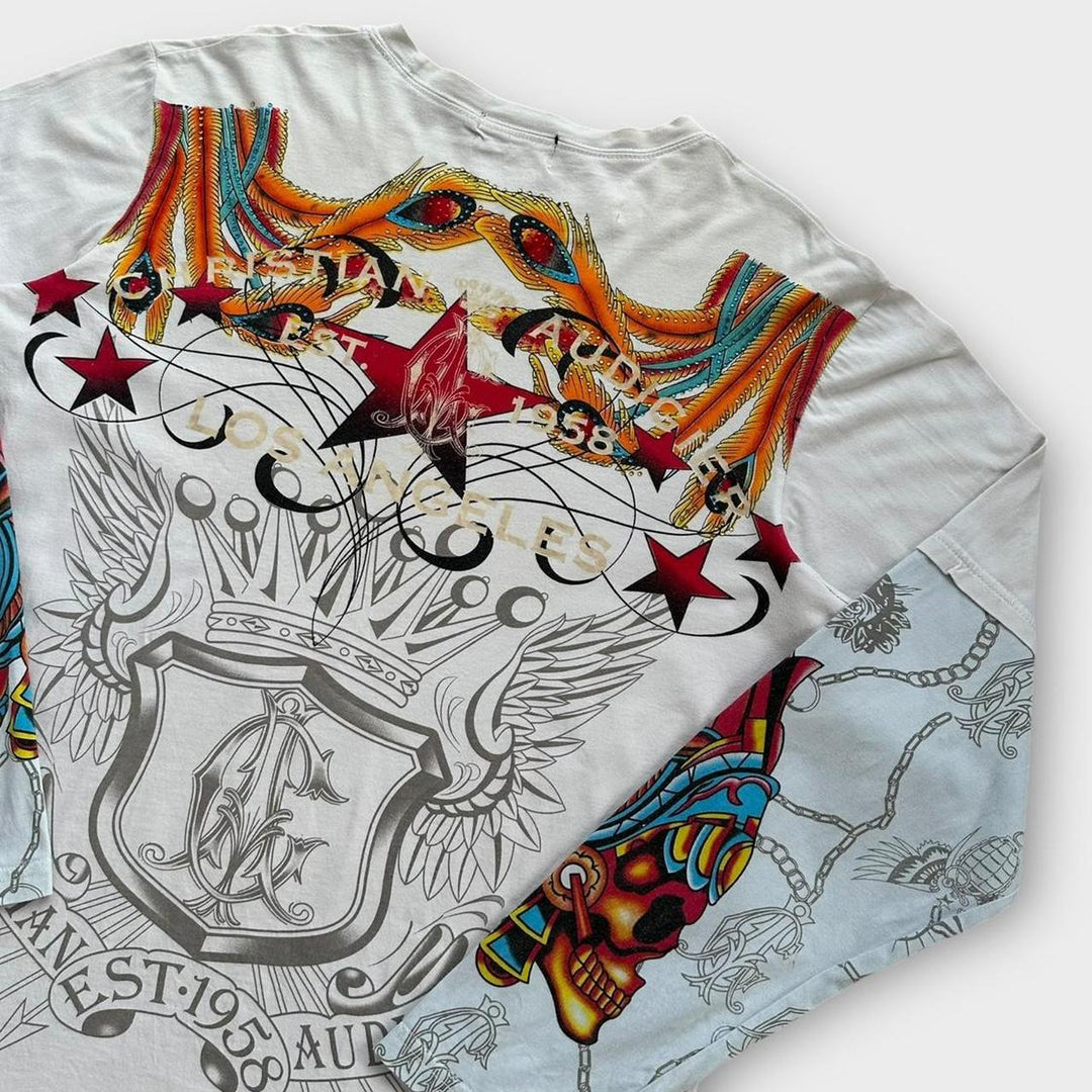 Christian Audigier Ed Hardy tee-shirt à manches longues - moyen (s'adapte comme un XL)