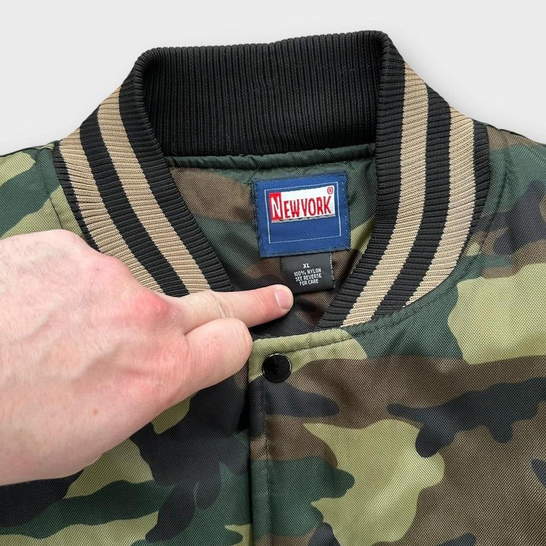 veste bomber camouflage vintage New York - XL (s'adapte comme un XXL)
