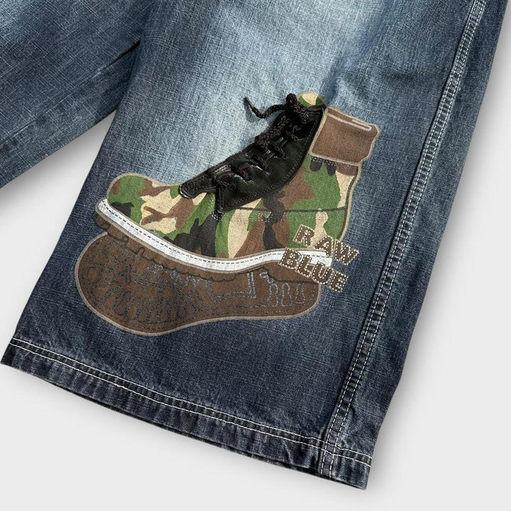 Jorts en denim bleu brut Y2K - taille 34