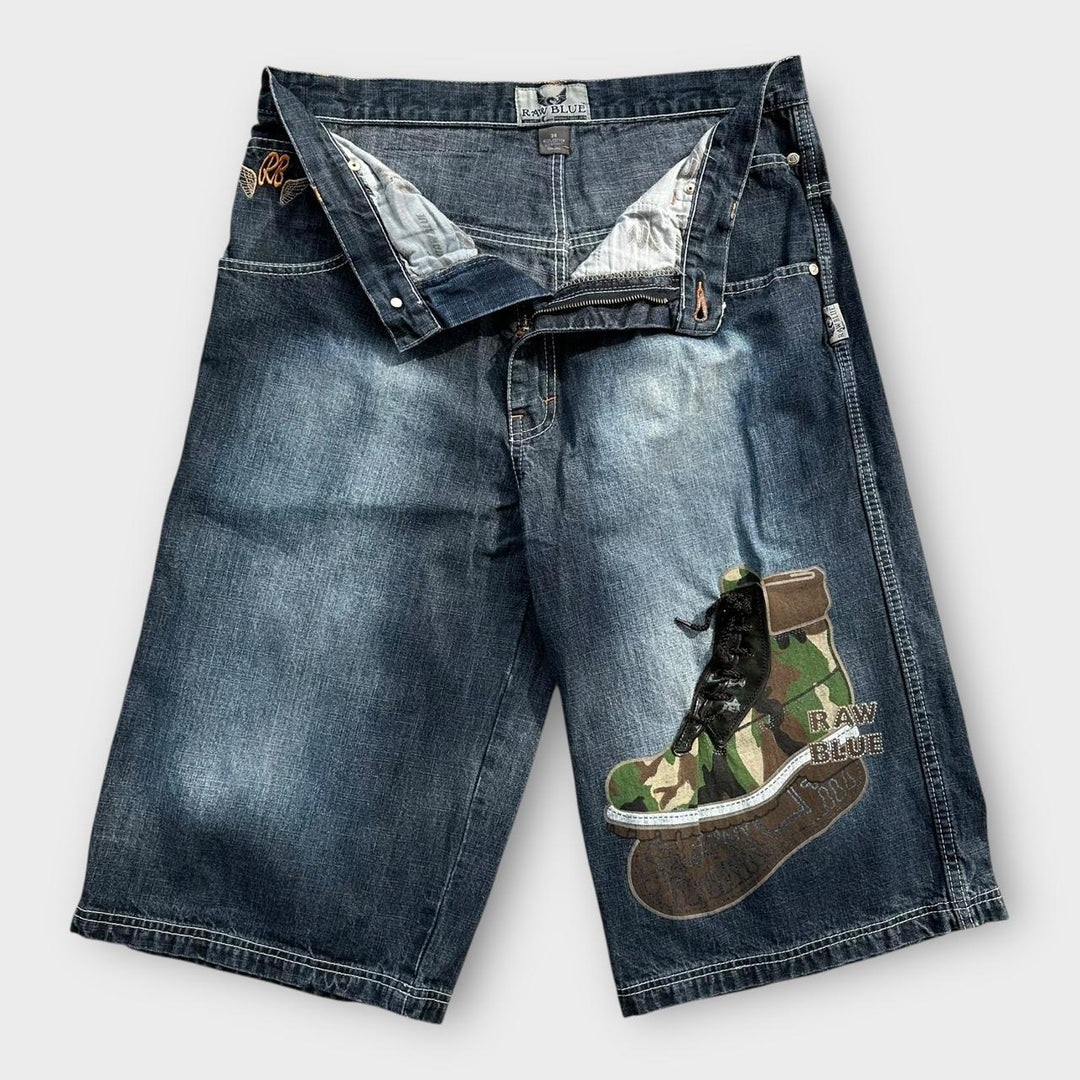 Jorts en denim bleu brut Y2K - taille 34