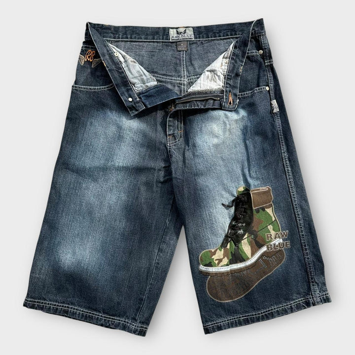 Jorts en denim bleu brut Y2K - taille 34