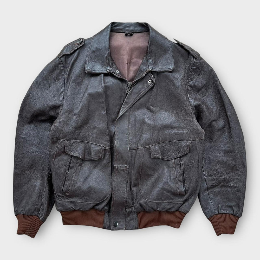 veste de vol en cuir vintage - grande