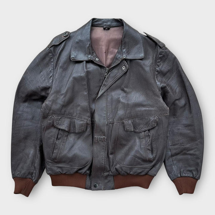 veste de vol en cuir vintage - grande