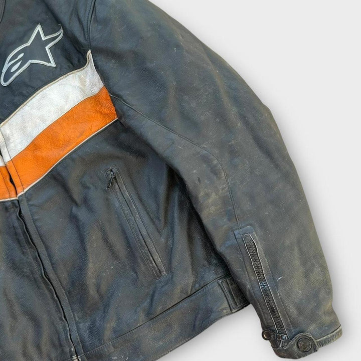 Blouson de motard en cuir Alpinestars - moyen (vérifier les mesures)