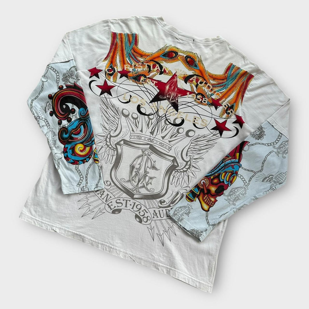 Christian Audigier Ed Hardy tee-shirt à manches longues - moyen (s'adapte comme un XL)