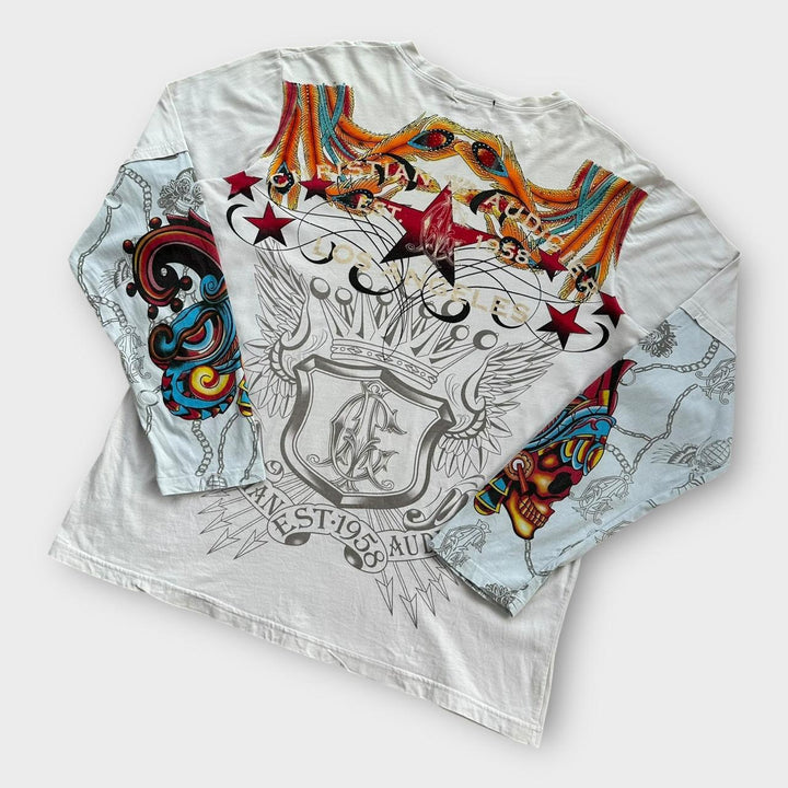 Christian Audigier Ed Hardy tee-shirt à manches longues - moyen (s'adapte comme un XL)