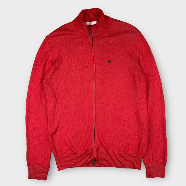 vintage Thomas Burberry zippé pull en tricot - XL