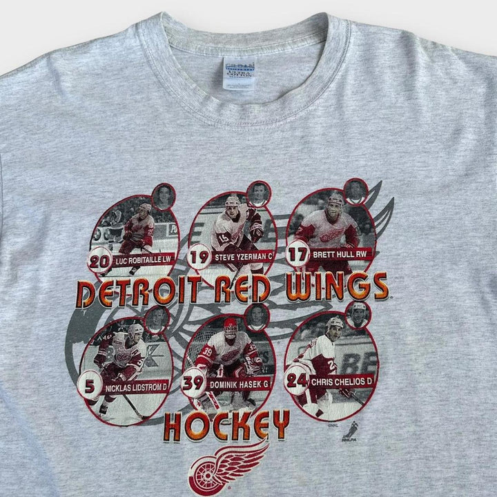 T-shirt vintage des ailes rouges de Détroit de la LNH - grand