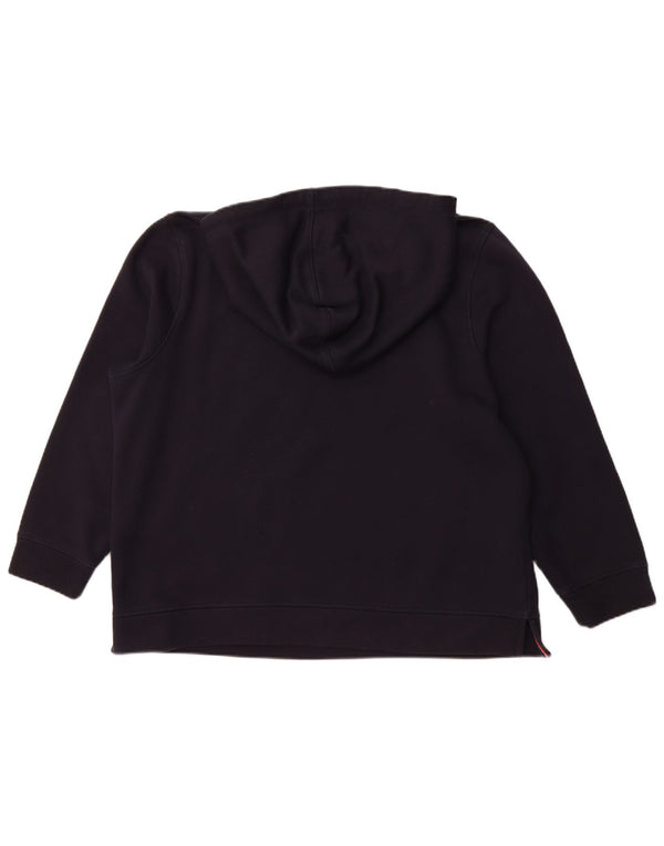 TOMMY HILFIGER Pull à capuche graphique pour femme UK 22 3XL Bleu marine Coton