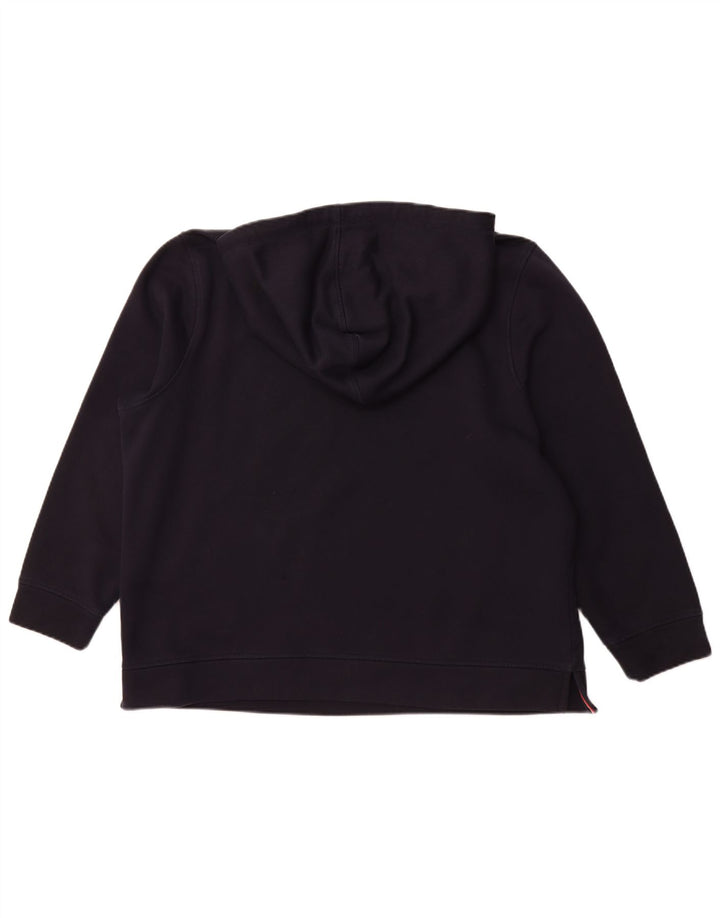 TOMMY HILFIGER Pull à capuche graphique pour femme UK 22 3XL Bleu marine Coton