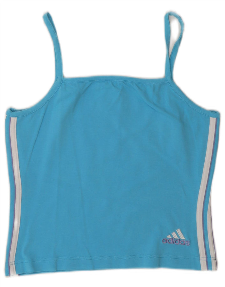 Adidas Femmes Crop Cami Top UK 12 Bleu Moyen