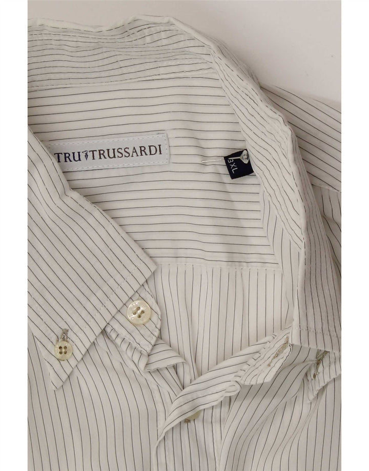 Trussardi Chemise Homme 3XL Blanc À Rayures Fines