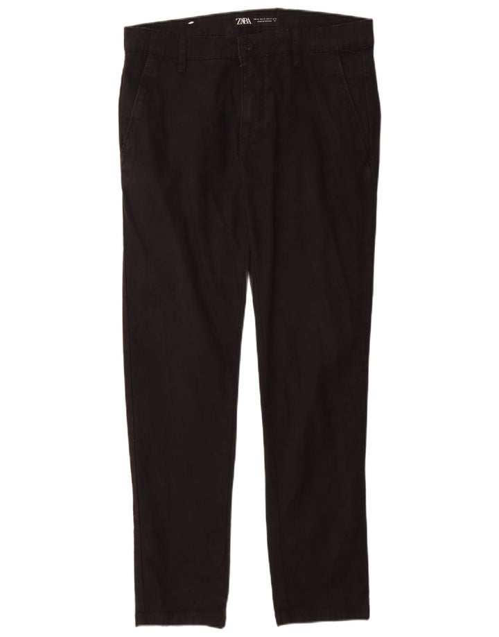ZARA Pantalon Chino Slim Homme EU 40 Medium W31 L30 Coton Noir