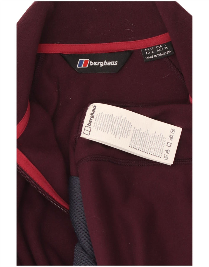 BERGHAUS Womens Fleece Jacket UK 14 Large  Maroon Polyester