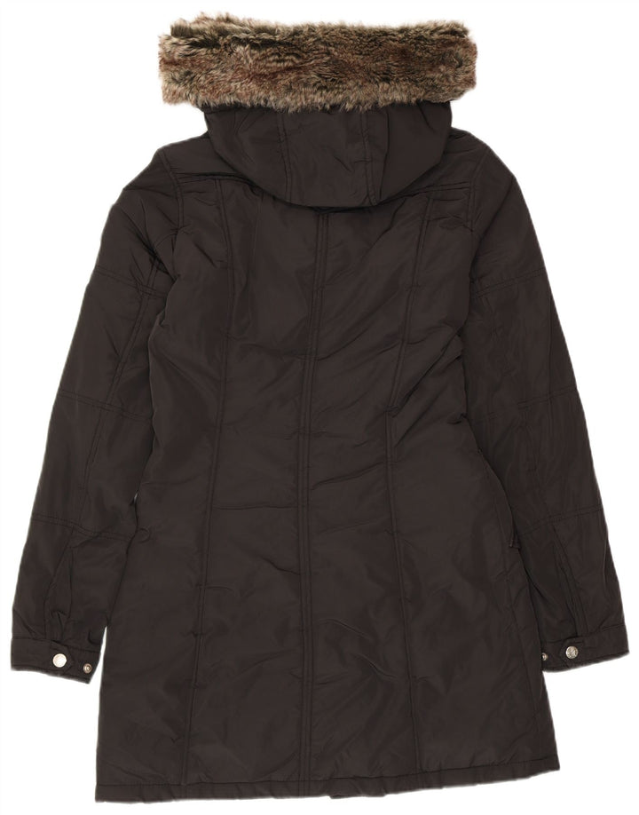 REFRIGUE Parka à capuche pour femme UK 10 Small Noir Polyester