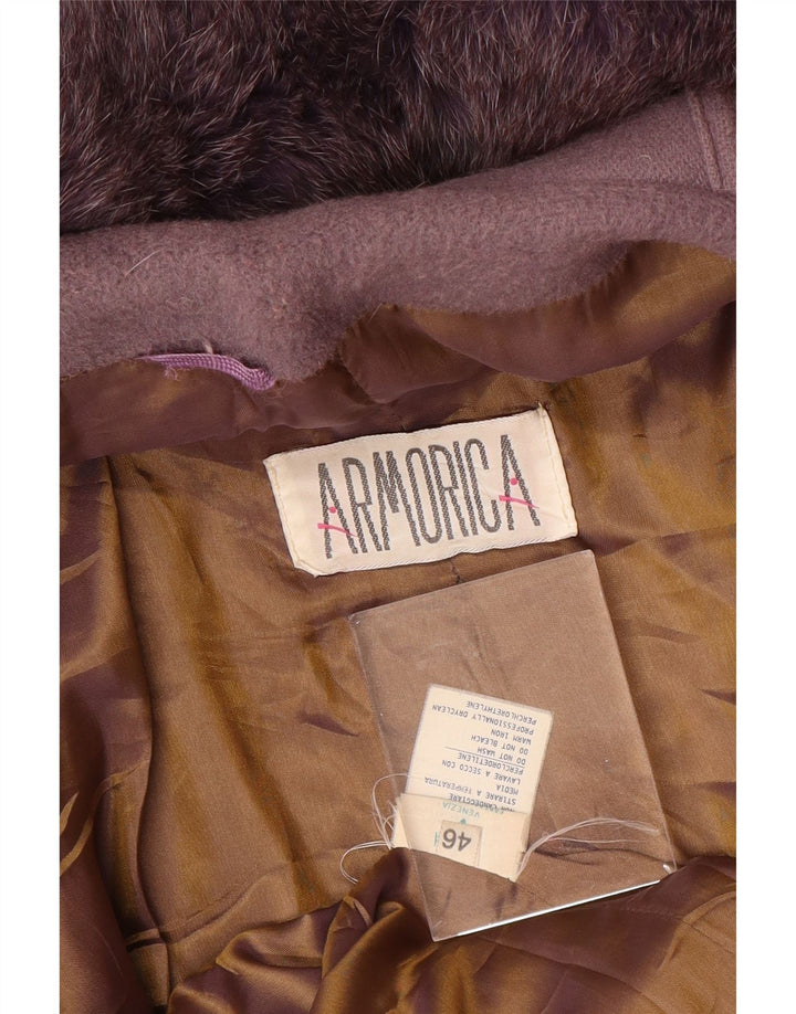 Armorica Manteau surdimensionné à capuche pour femme IT 46 Large laine violette