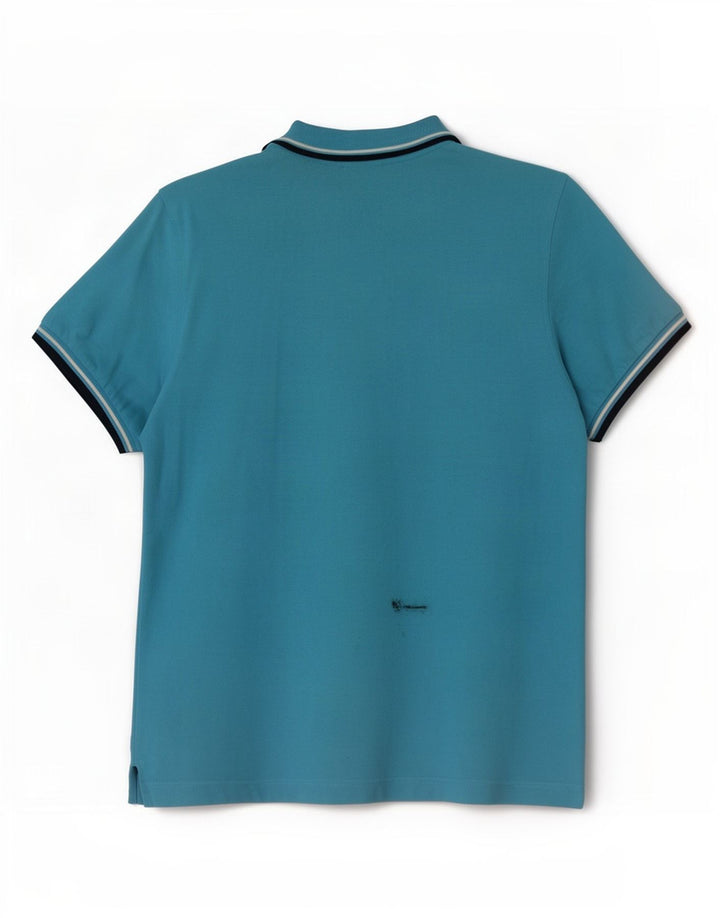 Lotto Polo Homme Bleu Moyen Rayé Coton