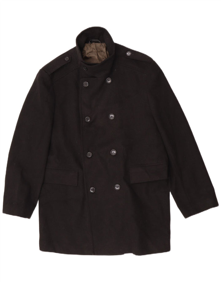 Marks & Spencer Manteau militaire à double boutonnage pour homme UK 42 XL Noir Polyester