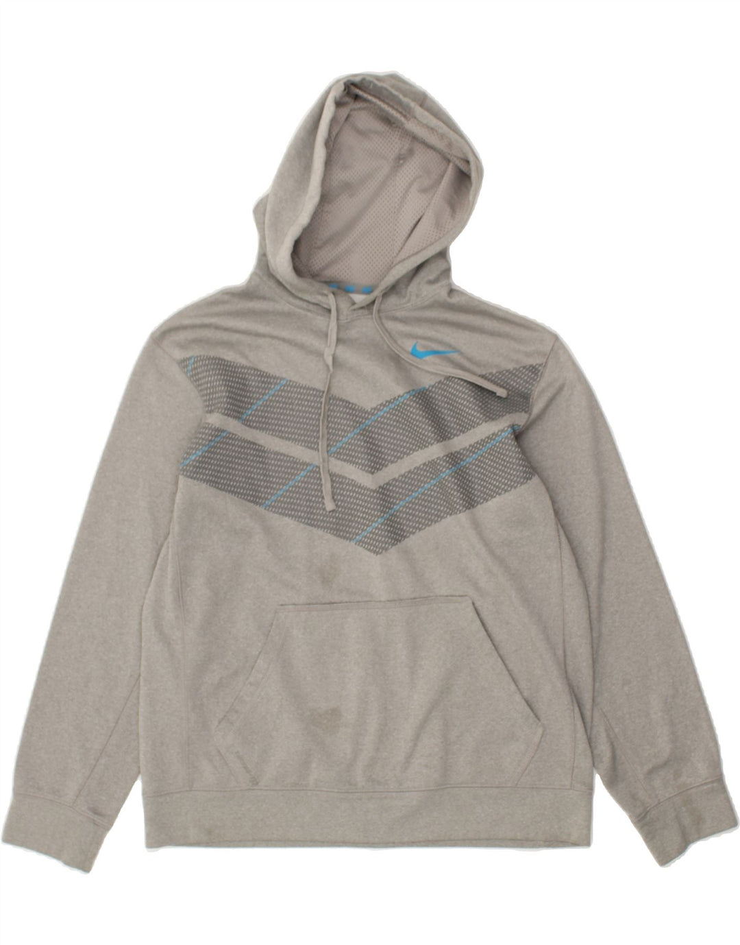 NIKE Mens Therma-Fit Hoodie Jumper Medium Grey Polyester | Vintage Nike | Thrift | Second-Hand Nike | Used Clothing | Messina Hembry 