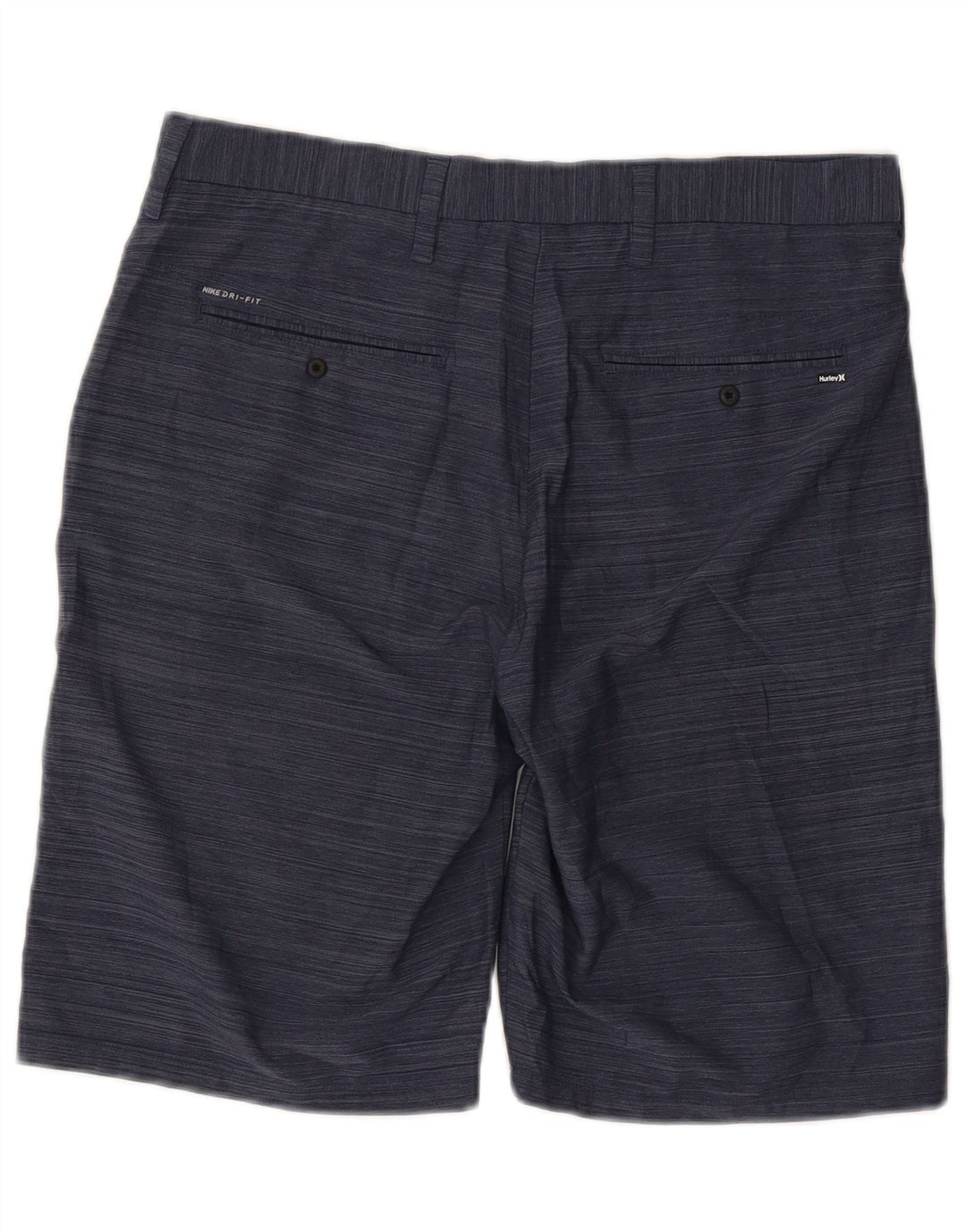 Hurley Short Chino Homme W32 Bleu Marine Moyen à Fines Rayures Polyester
