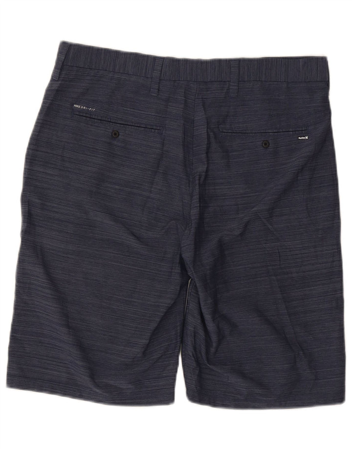 Hurley Short Chino Homme W32 Bleu Marine Moyen à Fines Rayures Polyester