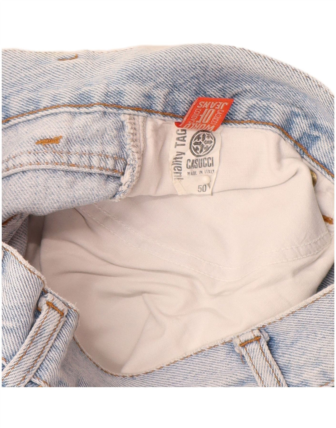 CASUCCI Jean fuselé taille haute pour femme IT 50 XL W28 L29 bleu coton