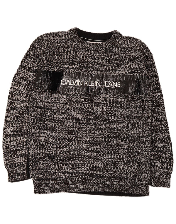 Calvin Klein Jeans Pull Ras du Cou Homme Gris Moyen Moucheté