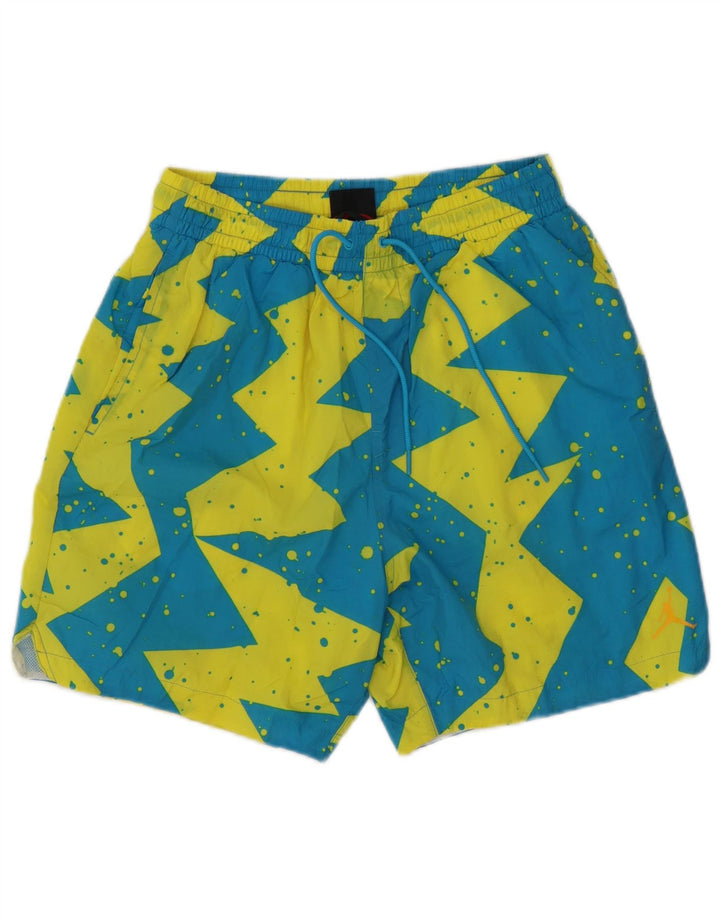 Jordan Short de bain pour homme en polyester géométrique bleu moyen