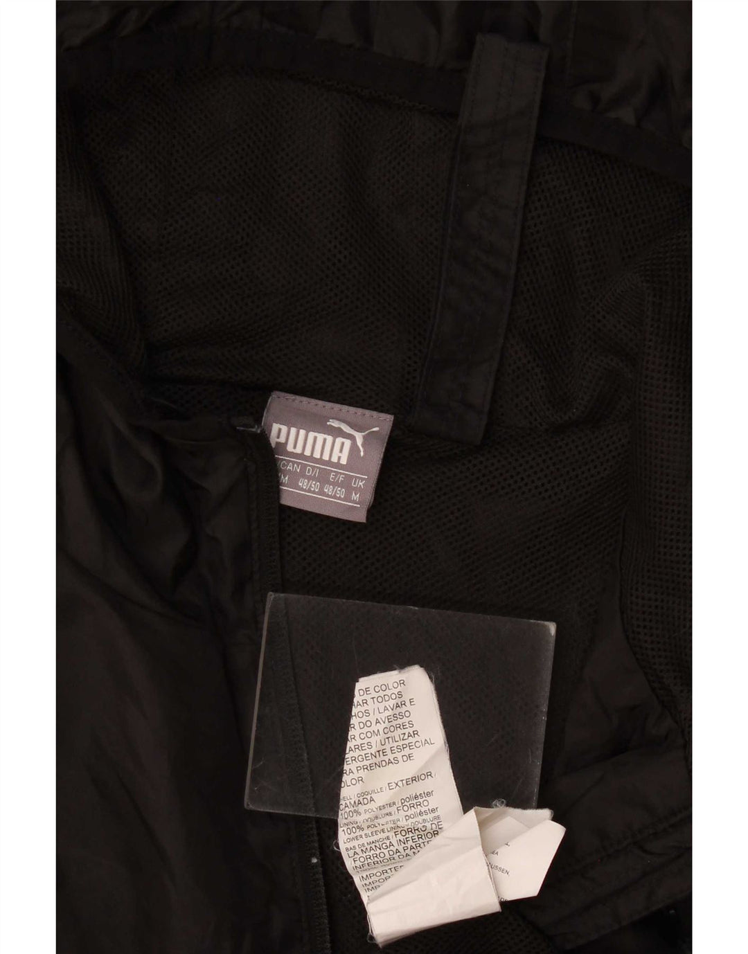Puma Veste de pluie à capuche pour homme UK 38 Medium Noir Polyester