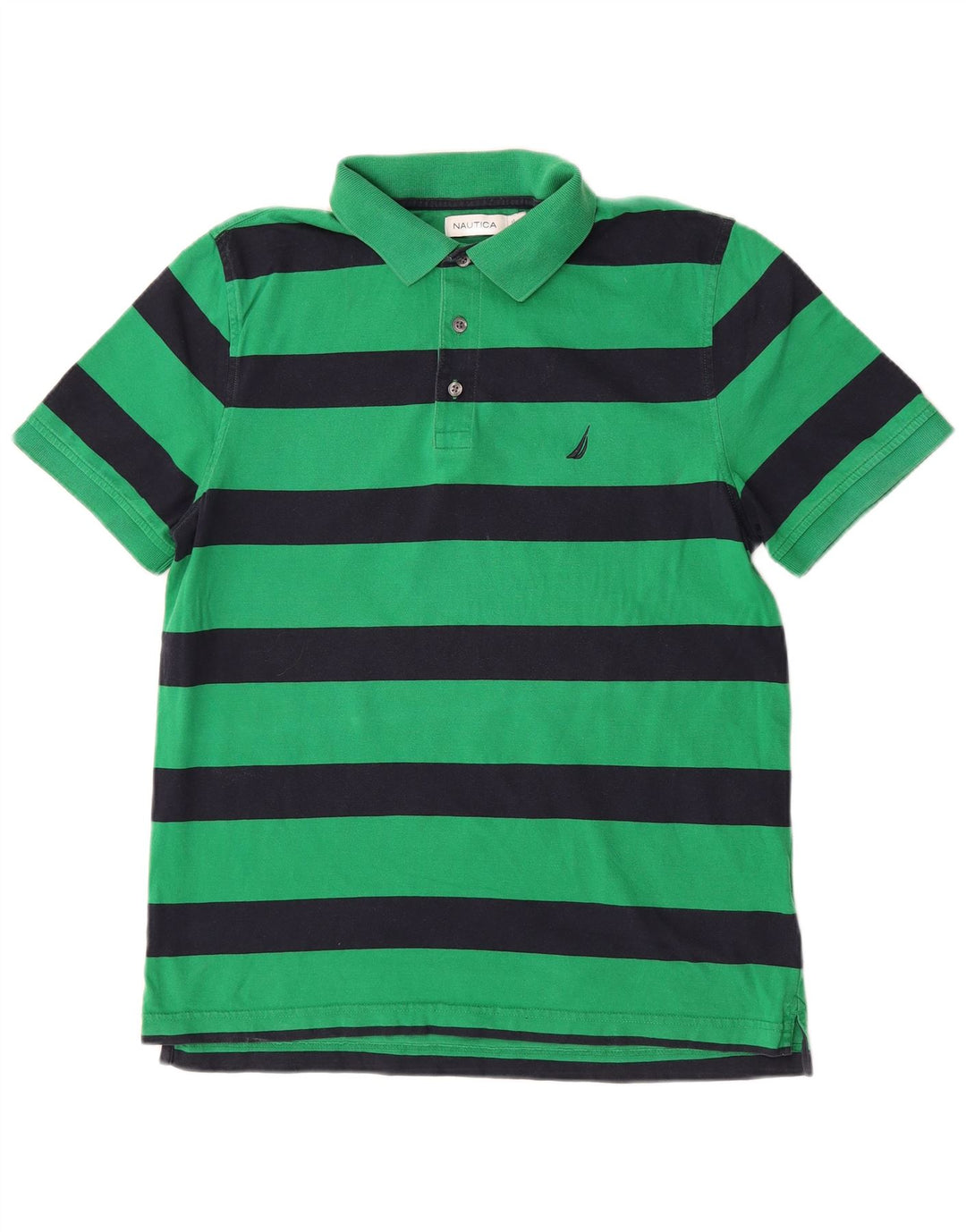 Nautica Polo Homme Coton Rayé Vert Moyen