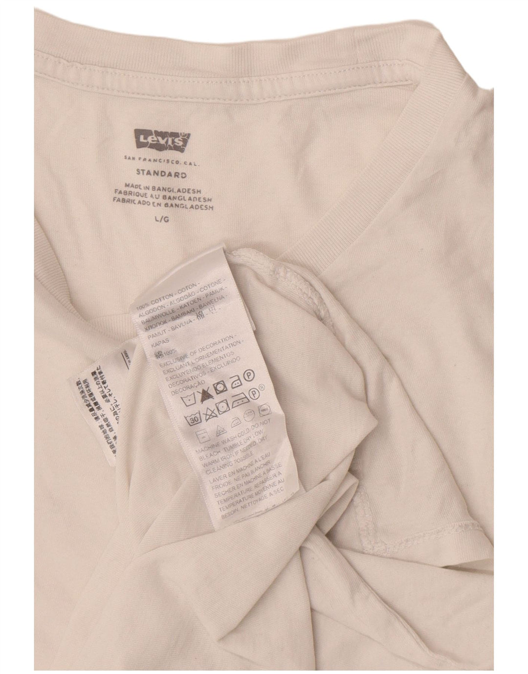 Levi's T-Shirt Homme Blanc Large Coton