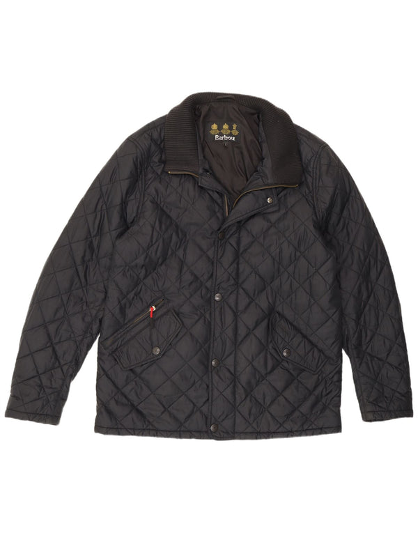 Barbour Mens Quilted Jacket UK 40 Large Black Polyamide