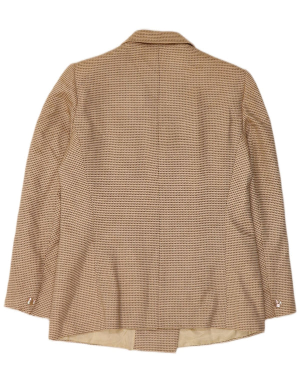Max Mara Veste blazer double boutonnage pour femme UK 16 Large Beige Géométrique
