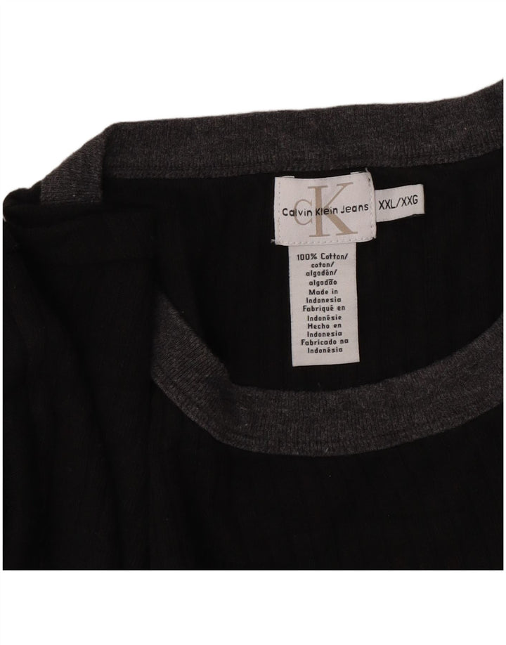 Calvin Klein Jeans Haut à manches longues pour homme en coton noir 2XL
